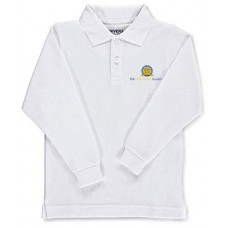 Onion Patch Academy Long Sleeve Polo - White